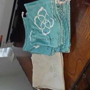 Bundle Of 28 Kendra Scott Teal and Grey Accessory Pouches Total Of 28